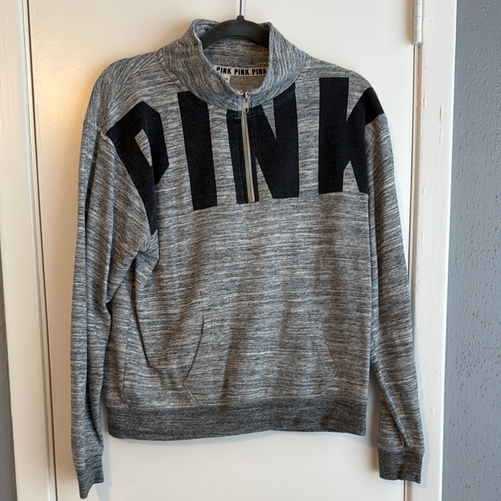Victoria's Secret PINK Gray Quarter-Zip Pullover